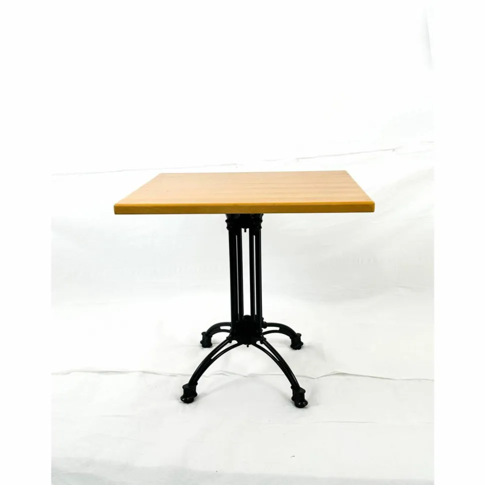 JMC Furniture Solid Wood Tables, Cast Aluminum Base, Square, 36w x 36d x 29.75h, Natural