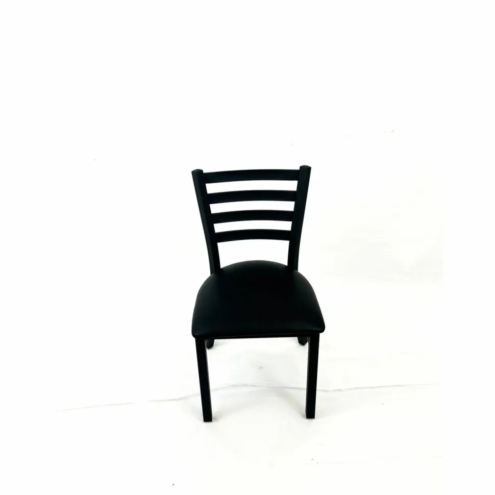 JMC Furniture White Horse Series Side Chairs, Supports Up to 300 lb, 18" Seat Height, Black Seat, Black Back, Black Base