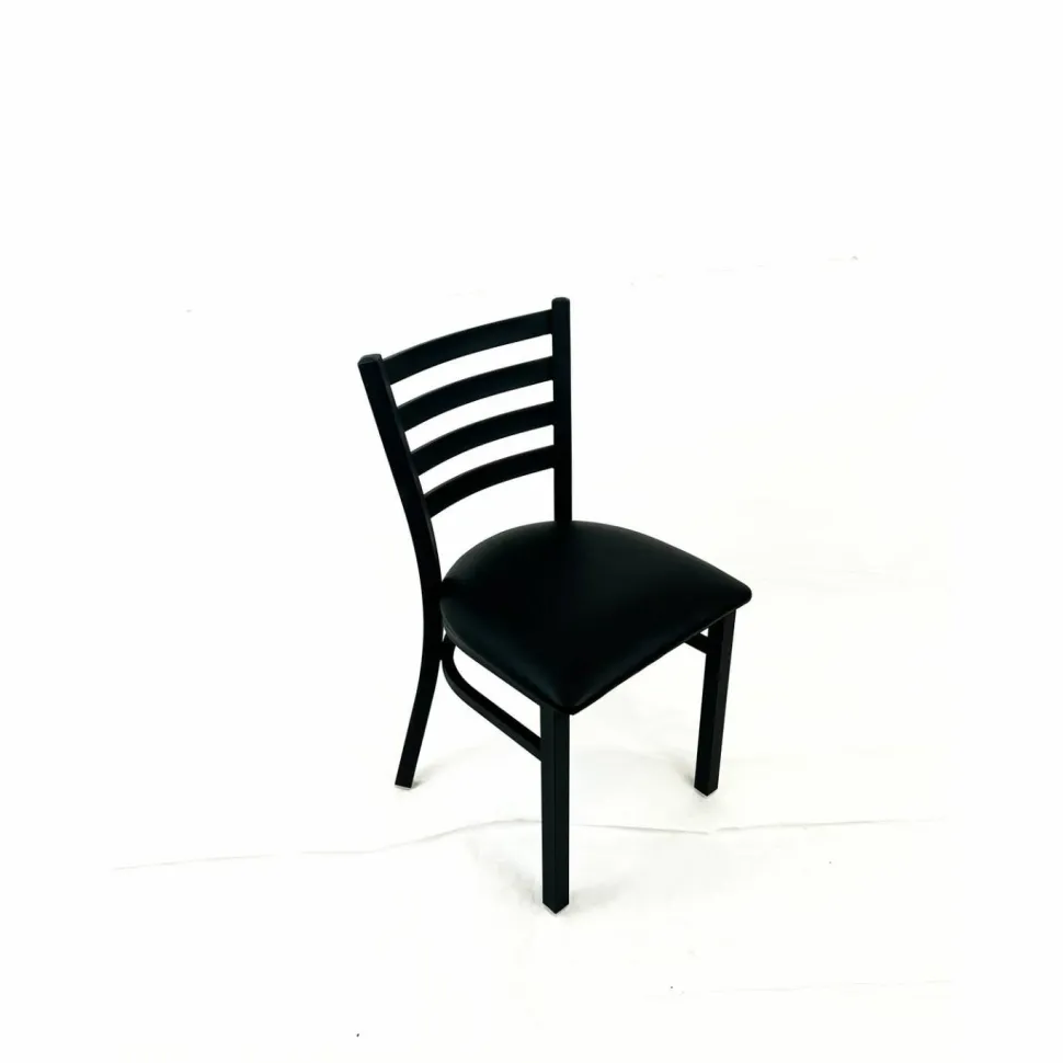 JMC Furniture White Horse Series Side Chairs, Supports Up to 300 lb, 18" Seat Height, Black Seat, Black Back, Black Base