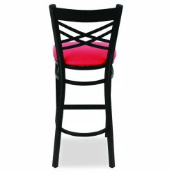 JMC Furniture X Series Barstool, Supports Up to 300 lb, 29.5" Seat Height, Red Seat, Black Back, Black Base