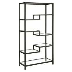 Johann 68" Tall Rectangular Bookcase in Blackened Bronze