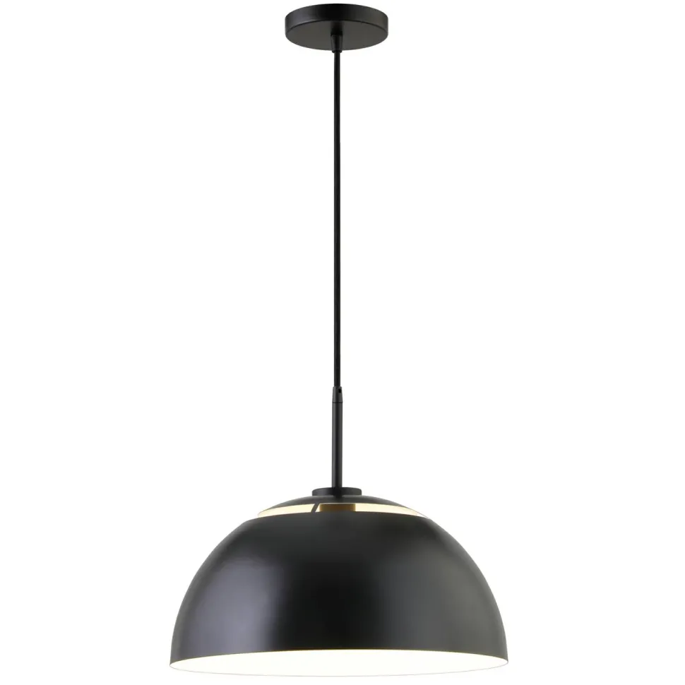 Jordyn 16" Wide Pendant with Metal Shade in Matte Black