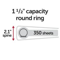 Just Basics Basic View 3-Ring Binder, 1 1/2