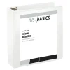 Just Basics Basic View 3-Ring Binder, 3" Round Rings, White