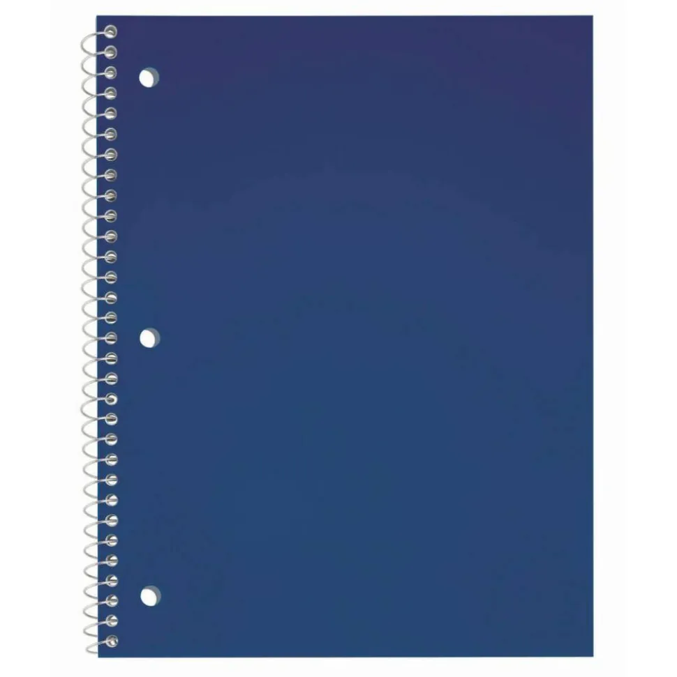 Just Basics Poly Spiral Notebook, 8" x 10-1/2", 1 Subject, Wide Ruled, 70 Sheets, Blue