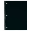 Just Basics Poly Spiral Notebook, 8" x 10-1/2", 1 Subject, Wide Ruled, 70 Sheets, Black