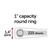 Just Basics View 3-Ring Binder, 1" Round Rings, White, Pack Of 12
