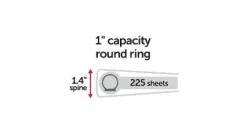 Just Basics View 3-Ring Binder, 1" Round Rings, White, Pack Of 12