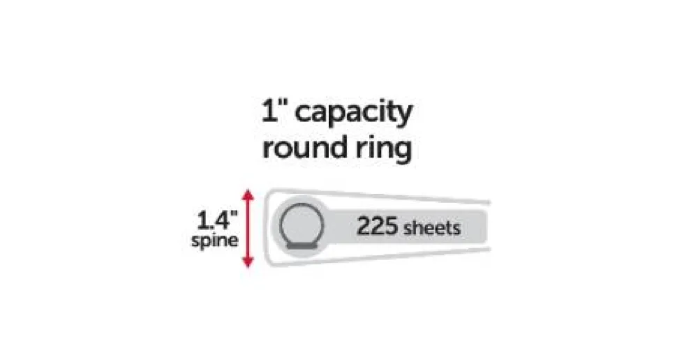 Just Basics View 3-Ring Binder, 1" Round Rings, White, Pack Of 12