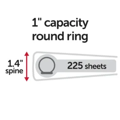 Just Basics View 3-Ring Binder, 1" Round Rings, Black, Pack Of 12