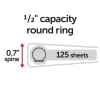 Just Basics Basic View 3-Ring Binder, 1/2" Round Rings, White