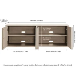 Kai Rectangular TV Stand for TV's up to 75" in Alder White