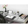 Kantek Letter Tray, 2.25"H x 10.25"W x 13.50"D, Desktop, Stackable, Black, Silver, Acrylic, Aluminum