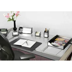 Kantek Letter Tray, 2.25"H x 10.25"W x 13.50"D, Desktop, Stackable, Black, Silver, Acrylic, Aluminum
