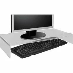 Kantek Acrylic Monitor Stand with Keyboard Storage - Up to 19" Screen Support - 50 lb Load Capacity - AMS300