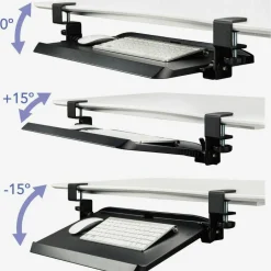 Kantek Clamp Mounted Tilting Keyboard Tray
