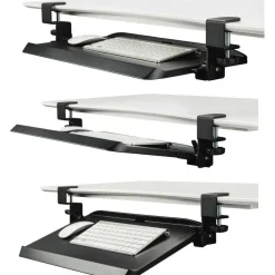 Kantek Clamp Mounted Tilting Keyboard Tray