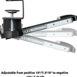 Kantek Desk Clamp Five-Position Tilting Keyboard Tray, 26.8" x 11.1, Black