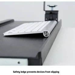 Kantek Desk Clamp Five-Position Tilting Keyboard Tray, 26.8" x 11.1, Black