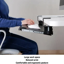 Kantek Desk Clamp Five-Position Tilting Keyboard Tray, 26.8