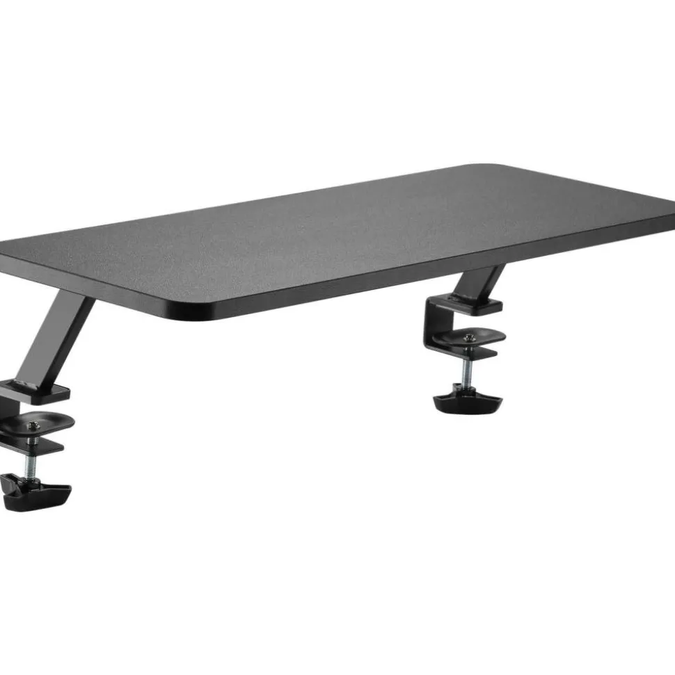 Kantek Desktop Shelf/Monitor Stand - 40 lb Load Capacity - 5.10" Hx25.60" Wx10.20" D - Desk - Black - For Monitor, Supplies, File - Sturdy - DS910