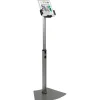 Kantek Floor Mount Tablet Kiosk Stand - Up to 10.10" Screen Support - 46.50" x 17.40"- Floor - Steel - Black, Silver, Aluminum - Locking System
