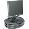 Kantek LCD Monitor Stand with Drawers - Flat Panel Display Type Supported13" Width - Black