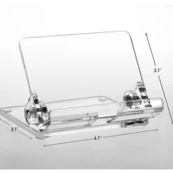 Kantek Mobile Phone Stand - Portrait, Landscape - Acrylic - Clear - Adjustable Angle, Foldable, Non-skid Feet - 1 Each