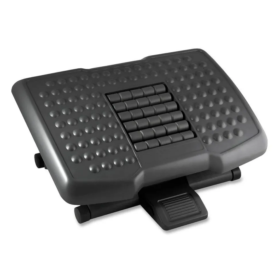 Kantek Premium Ergonomic Footrest, 4"H x 18"W x 13"D, Black