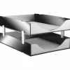 Kantek Stacking Support Set for Letter Trays - Acrylic - Silver - 1 Set