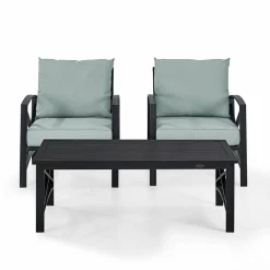 Kaplan 3Pc Outdoor Metal Armchair Set