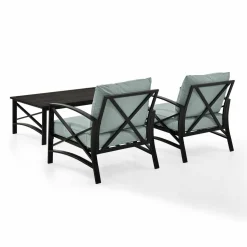 Kaplan 3Pc Outdoor Metal Armchair Set