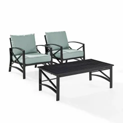 Kaplan 3Pc Outdoor Metal Armchair Set