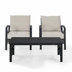 Kaplan 3Pc Outdoor Metal Armchair Set