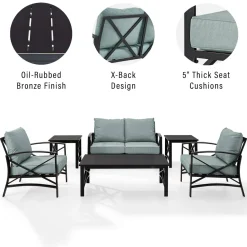 Kaplan 6Pc Outdoor Metal Conversation Set