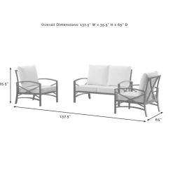 Kaplan 3Pc Outdoor Metal Conversation Set