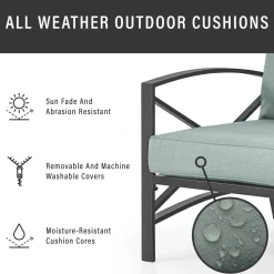 Kaplan 3Pc Outdoor Metal Conversation Set
