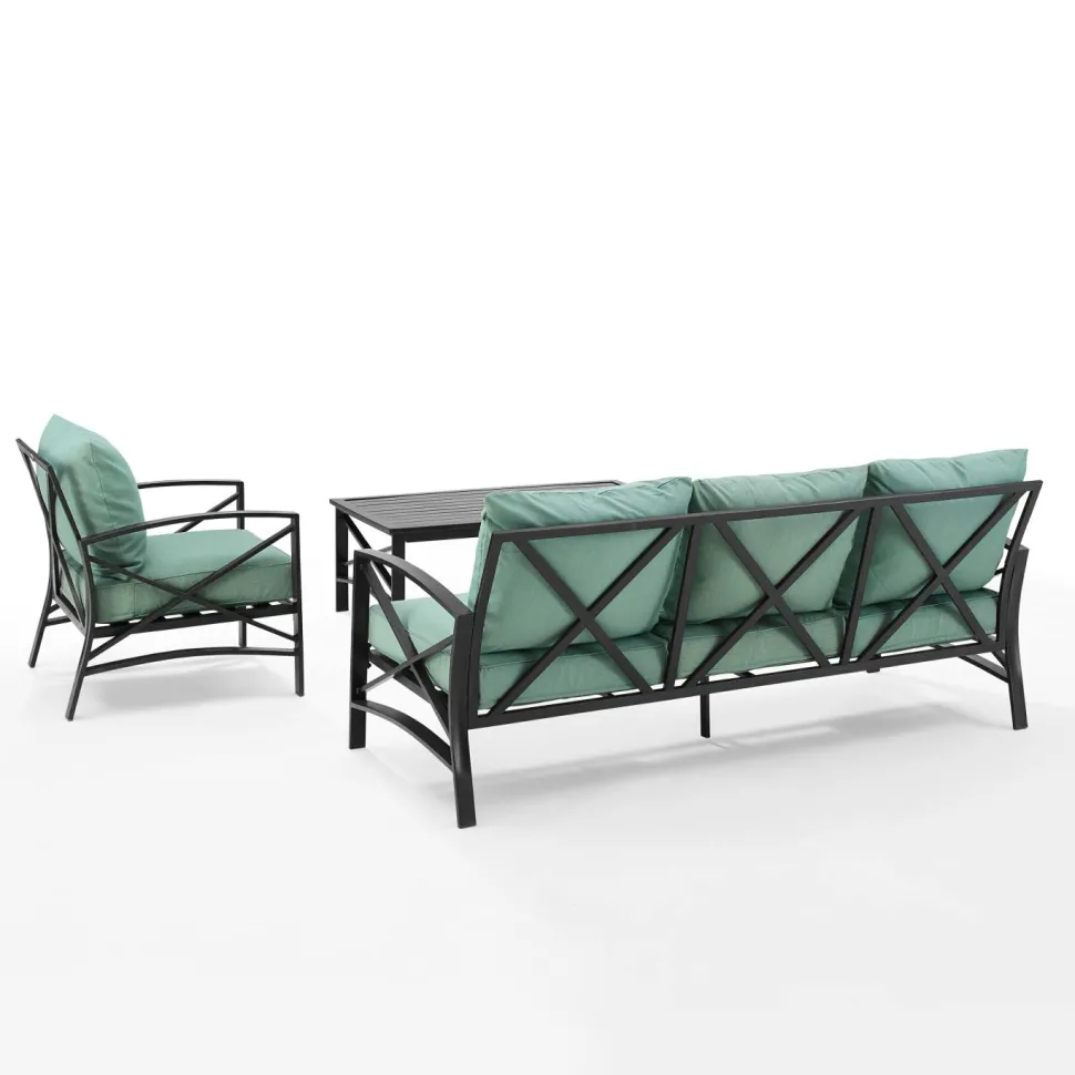 Kaplan 3Pc Outdoor Metal Sofa Set