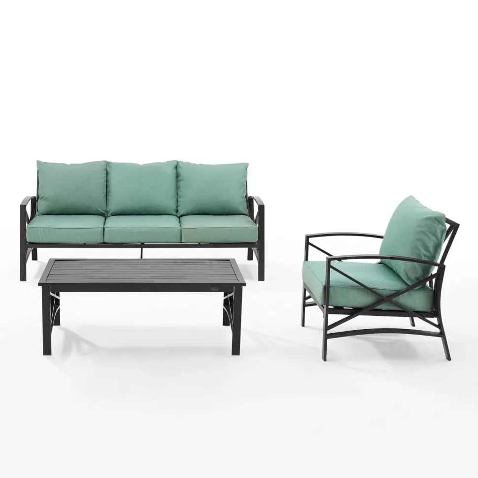 Kaplan 3Pc Outdoor Metal Sofa Set