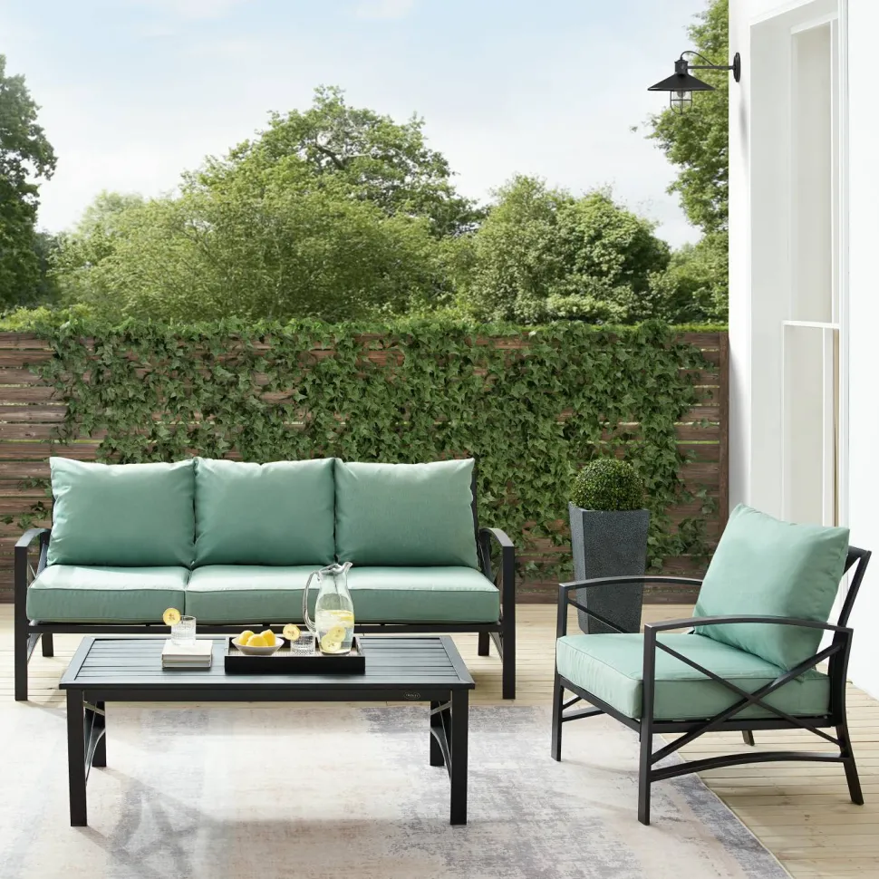 Kaplan 3Pc Outdoor Metal Sofa Set