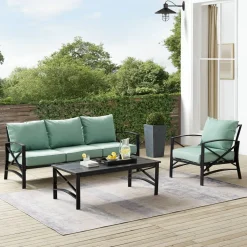 Kaplan 3Pc Outdoor Metal Sofa Set