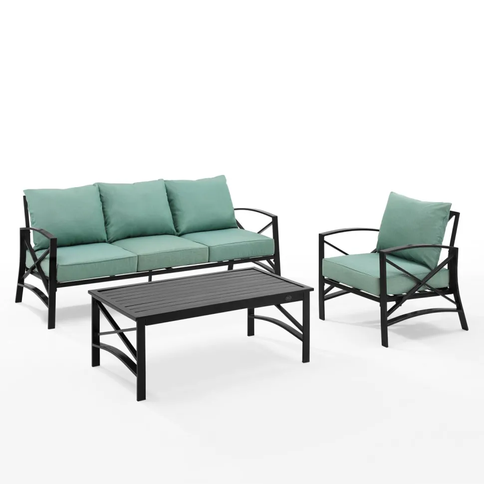 Kaplan 3Pc Outdoor Metal Sofa Set