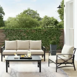 Kaplan 3Pc Outdoor Metal Sofa Set