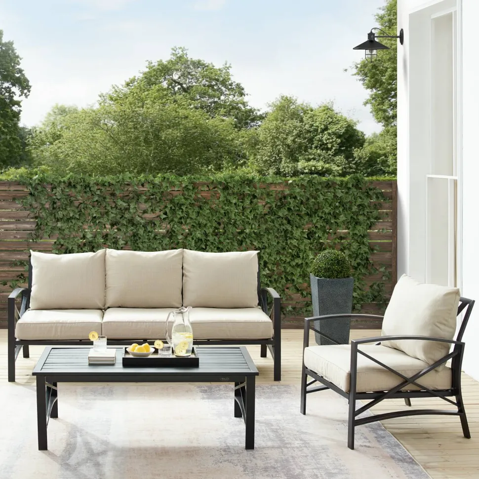 Kaplan 3Pc Outdoor Metal Sofa Set