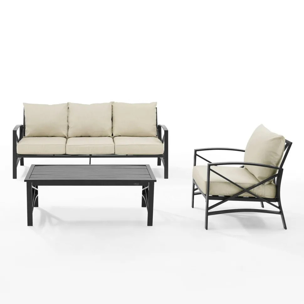 Kaplan 3Pc Outdoor Metal Sofa Set