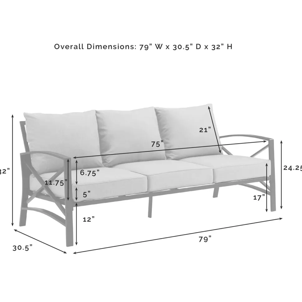Kaplan 3Pc Outdoor Metal Sofa Set