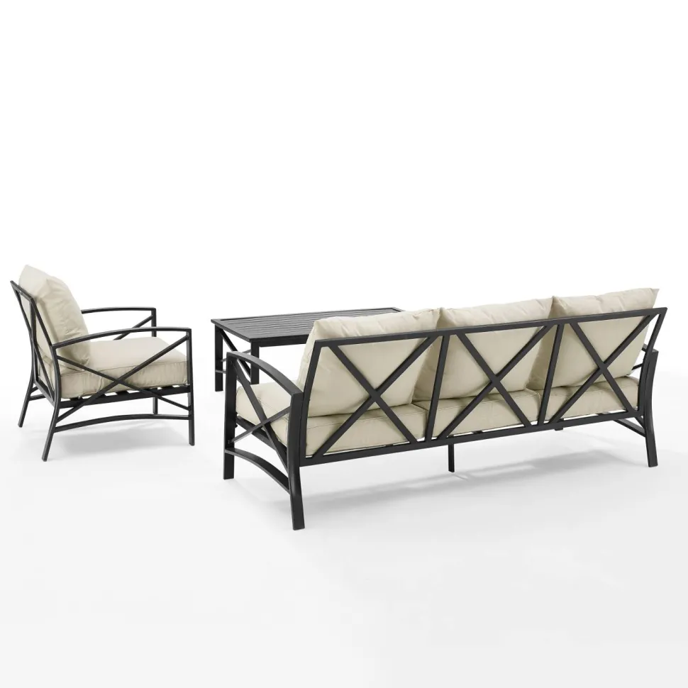 Kaplan 3Pc Outdoor Metal Sofa Set