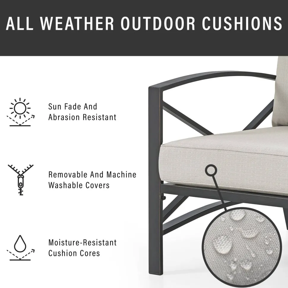 Kaplan 3Pc Outdoor Metal Sofa Set