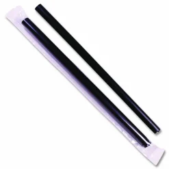 Karat Boba Straws, 9", Plastic, Black, 1,600/Carton