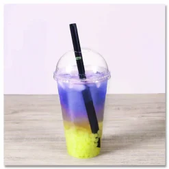 Karat Boba Straws, 9", Plastic, Black, 1,600/Carton